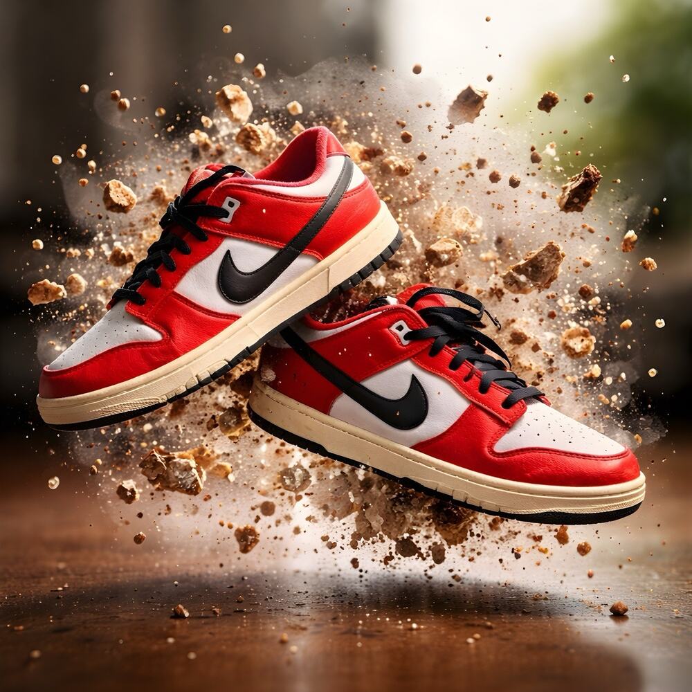 Size 10 Nike Dunk Low Retro PRM Split Chicago Red Black DZ2536-600 Leather
